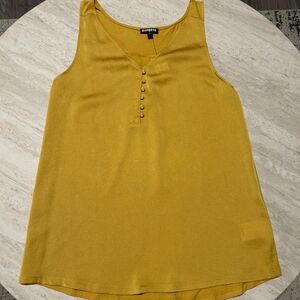 NWT Express Mustard Hudson V-Neck Front Button Tank Top